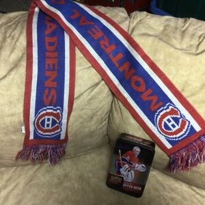 NHL Montreal Canadiens scarf and tin